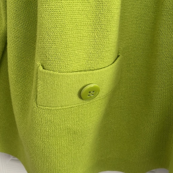 Sweater jacket. Love 4 Luck. 💯 cotton knit. Florescent green. Pockets. XXL - Picture 3 of 5